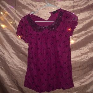Y2K pink heart shirt